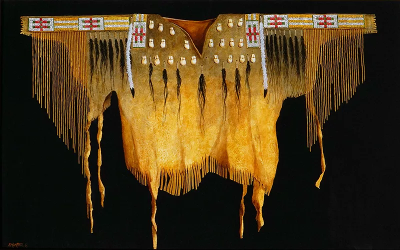Still life of a Cheyenne Dog Soldier shirt by Chuck Sabatino.